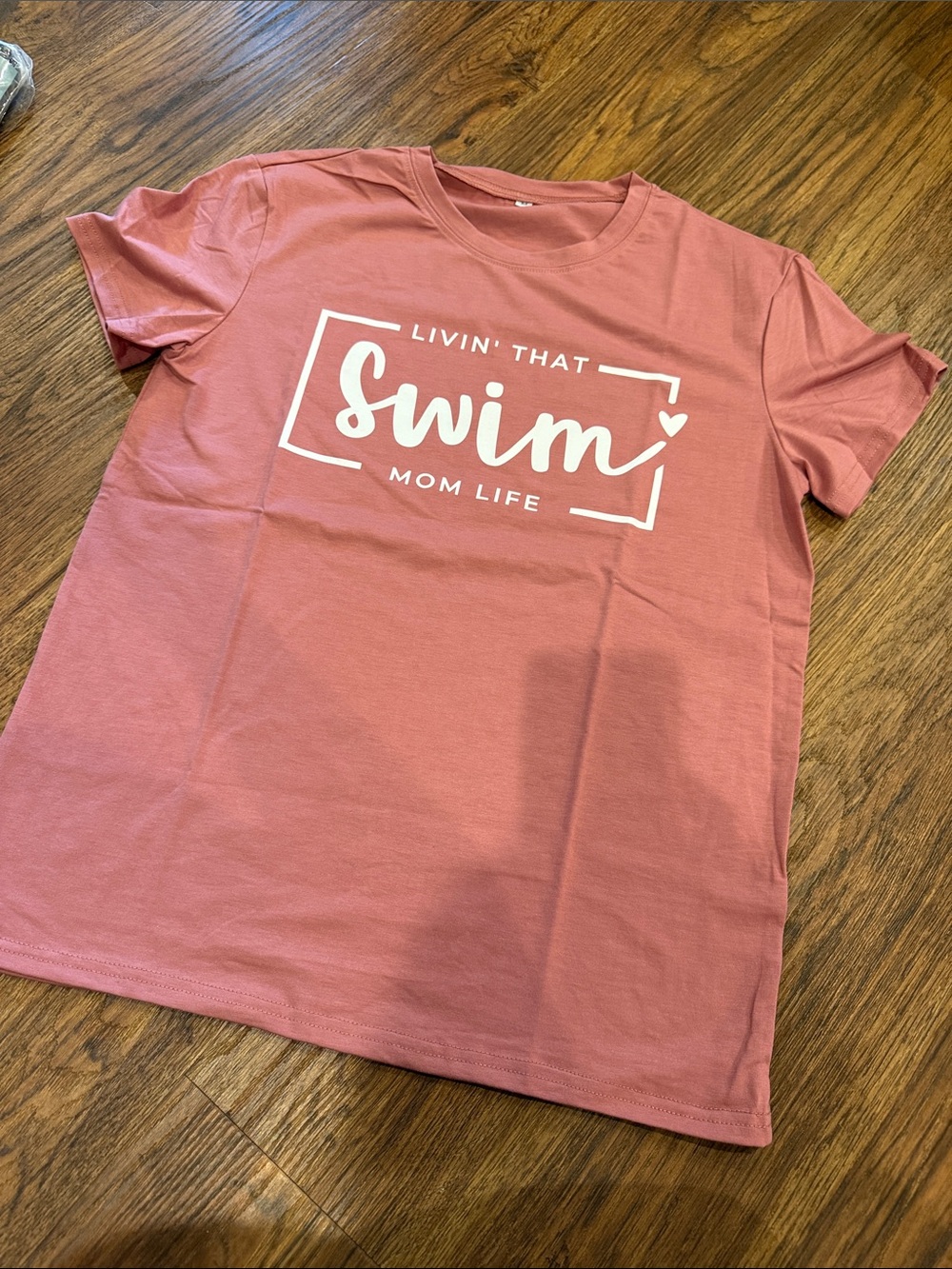 Women's Short Sleeve 'Swim Mom Life' Graphic Tee - Dusty Rose